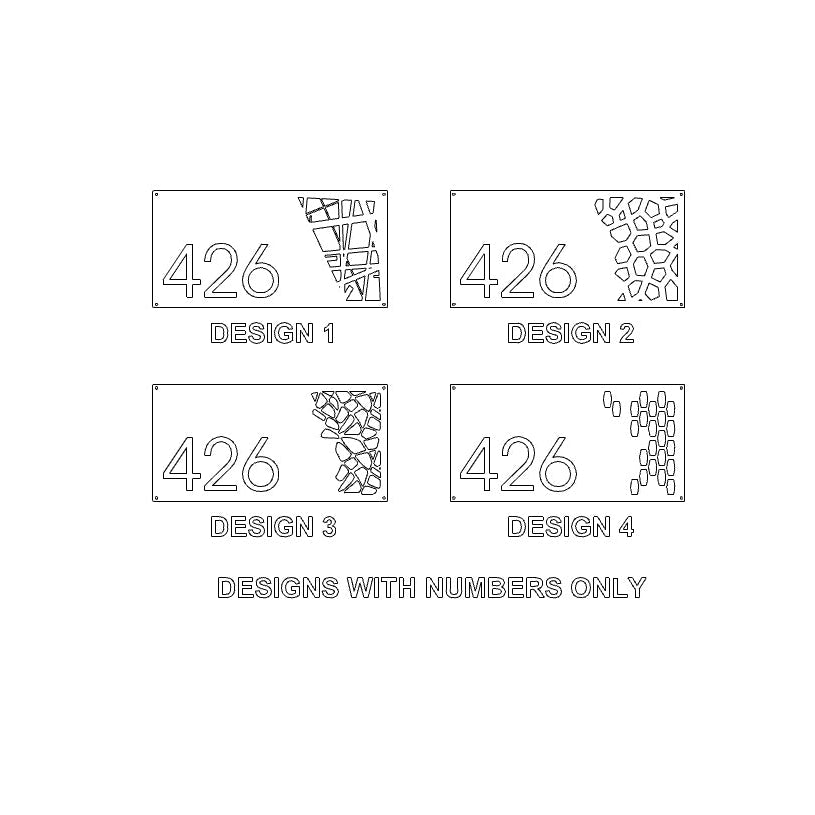 Customized Contemporary House Number Plate W/ Name