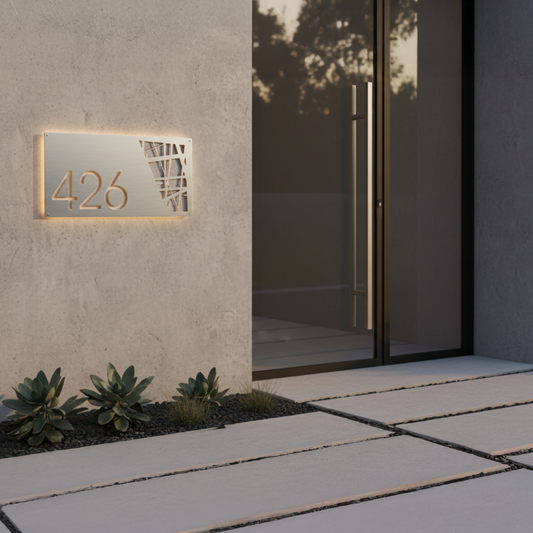 Customized Contemporary House Number Plate